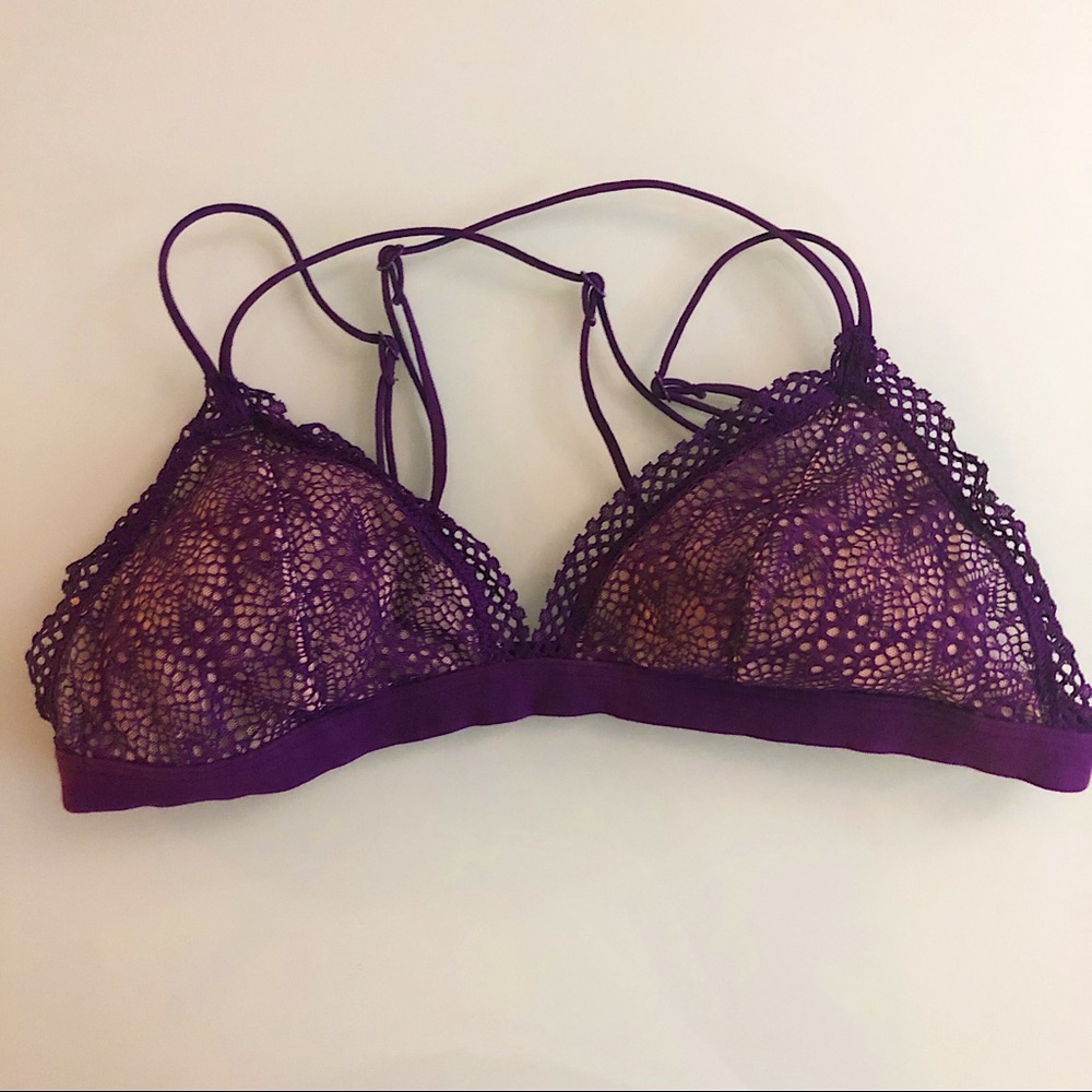 Victoria’s Secret Purple and Tan Lace Bralette